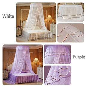 Round Lace Mosquito Net Dome Bed Net Canopy Bed Net purple one size