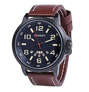 Curren 8240 Fashion Water Resistant Male Quartz Watch with Leather Strap (Brown)