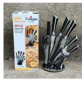 UNIQUE 9PCs Knife Set-Stainless Steel