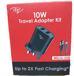 Itel 10W Travel Adapter Kit with Micro USB cable