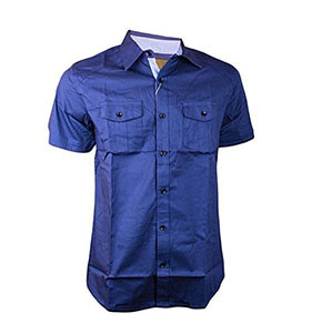 Fashion Mens Navy Blue Cargo Casual Shirt