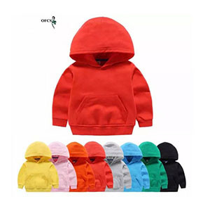 CHILDREN High Quality Warm Fleece Solid Color Hoodies