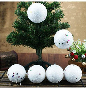 6pcs Snowball Christmas Tree Deco Ornaments Christmas Tree Pendants Drop Christmas Decorations