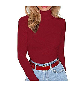 Maroon Stretchy Turtle Neck