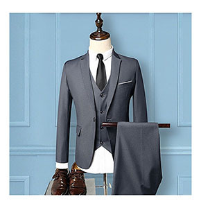 Generic Spring Men 3-piece Leisure Suit Male Slim Fit Work Set One Cotton Man Professional Suits Office Jacket+waistcoat