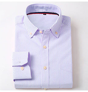 Lucky Men New arrival Men's Long-sleeved Oxford Solid Color Shirt Men's Business Casual Shirt